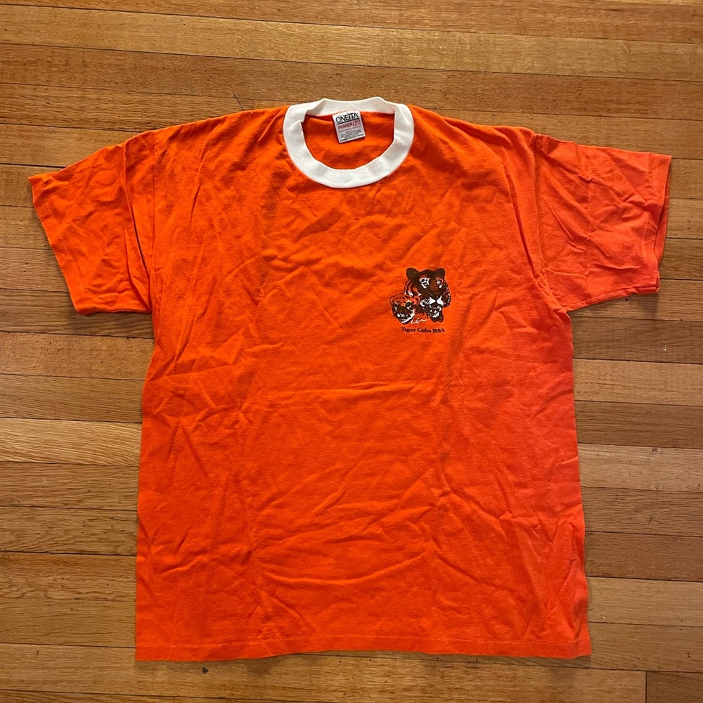 Vintage Tiger Cubs BSA Single Stitch Orange T Shirt Mens Size XL Made in USA